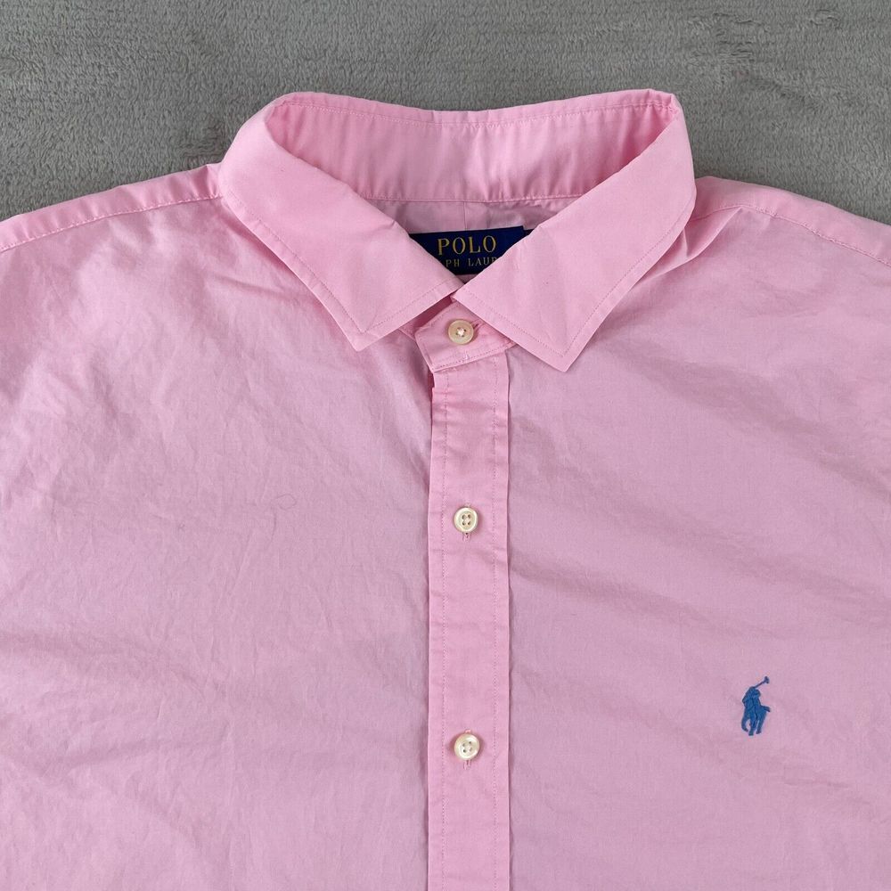 Polo Ralph Lauren‎ Shirt Men Pink Soft Oxford Slim Fit Stretch Blue Pony Preppy